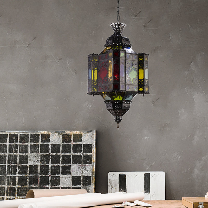 Black 8-Light Pendant Lighting Arab Style Metal Castle Chandelier Ceiling Lamp for Living Room Black Clearhalo 'Ceiling Lights' 'Chandeliers' Lighting' options 400471_aac4455f-8972-4a18-bf3f-0eaa518e6bd0