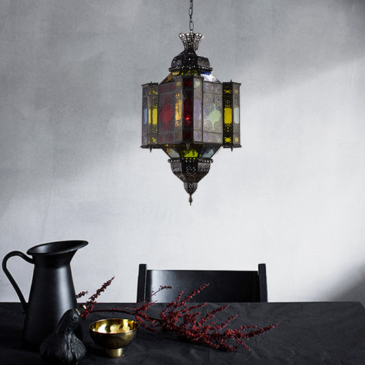 Black 8-Light Pendant Lighting Arab Style Metal Castle Chandelier Ceiling Lamp for Living Room Clearhalo 'Ceiling Lights' 'Chandeliers' Lighting' options 400473