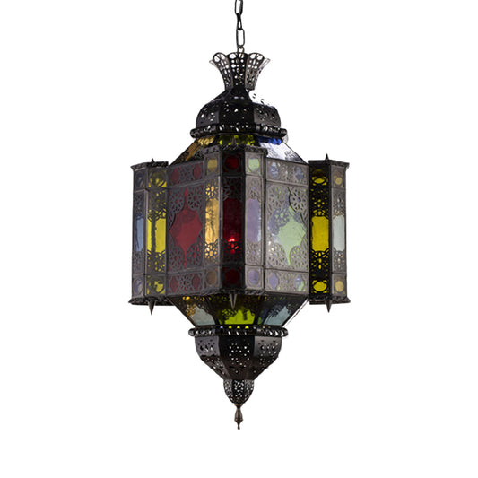 Black 8-Light Pendant Lighting Arab Style Metal Castle Chandelier Ceiling Lamp for Living Room Clearhalo 'Ceiling Lights' 'Chandeliers' Lighting' options 400474