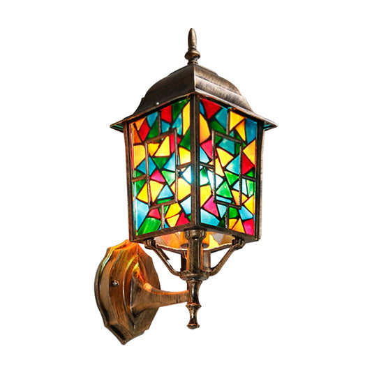 Brass 1 Light Wall Mount Lamp Countryside Metal Birdcage Wall Sconce Lighting for Outdoor Clearhalo 'Wall Lamps & Sconces' 'Wall Lights' Lighting' 400488