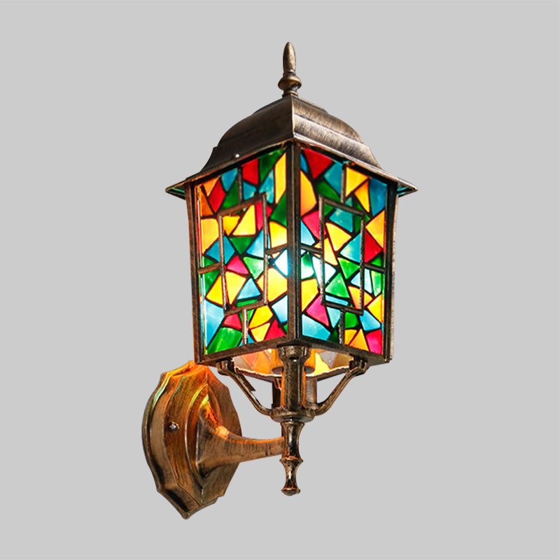 Brass 1 Light Wall Mount Lamp Countryside Metal Birdcage Wall Sconce Lighting for Outdoor Clearhalo 'Wall Lamps & Sconces' 'Wall Lights' Lighting' 400489