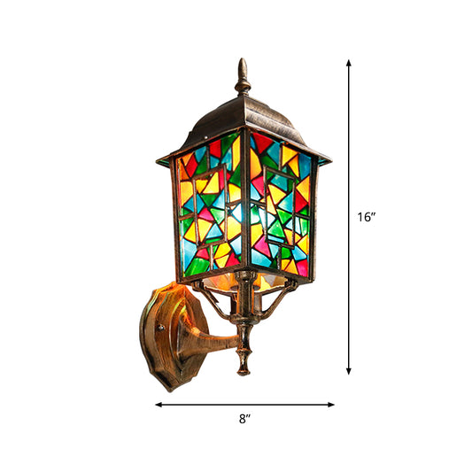 Brass 1 Light Wall Mount Lamp Countryside Metal Birdcage Wall Sconce Lighting for Outdoor Clearhalo 'Wall Lamps & Sconces' 'Wall Lights' Lighting' 400490