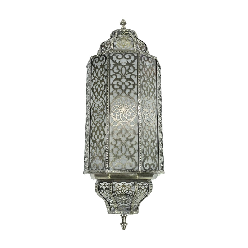 White Glass Half Cylinder Sconce Antiqued 4-Head Restaurant Wall Flush Mount Light Clearhalo 'Wall Lamps & Sconces' 'Wall Lights' Lighting' 400532