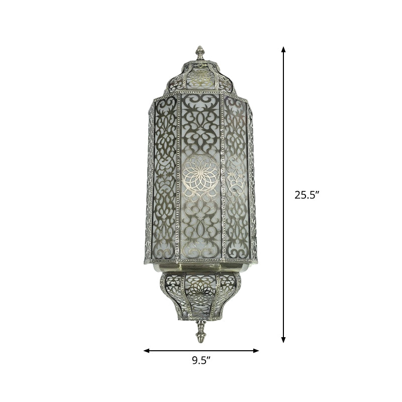 White Glass Half Cylinder Sconce Antiqued 4-Head Restaurant Wall Flush Mount Light Clearhalo 'Wall Lamps & Sconces' 'Wall Lights' Lighting' 400534