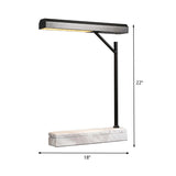 Metal Shaded Desk Light Modernist LED Night Table Lamp in Black with Marble Base Clearhalo 'Lamps' 'Table Lamps' Lighting' 400770