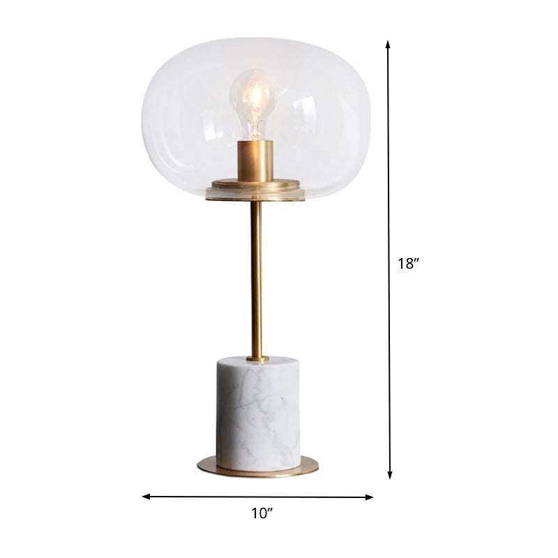 Contemporary Shaded Table Lamp Clear Glass 1 Bulb Living Room Reading Book Light Clearhalo 'Lamps' 'Table Lamps' Lighting' 400831