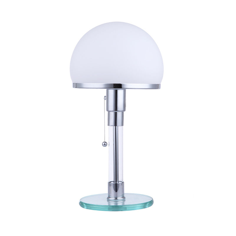 Domed Nightstand Lamp Contemporary White Glass 1 Bulb Reading Book Light in Blue Clearhalo 'Lamps' 'Table Lamps' Lighting' 400840