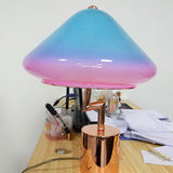 Mushroom Desk Light Modernist Pink and Blue Glass 1 Bulb Bedroom Night Table Lamp Clearhalo 'Lamps' 'Table Lamps' Lighting' 400858