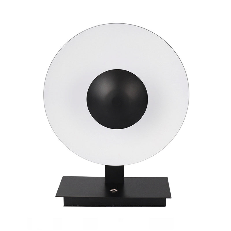 Metal Round Task Lighting Contemporary LED Reading Book Light in Black for Bedside Clearhalo 'Lamps' 'Table Lamps' Lighting' 400875