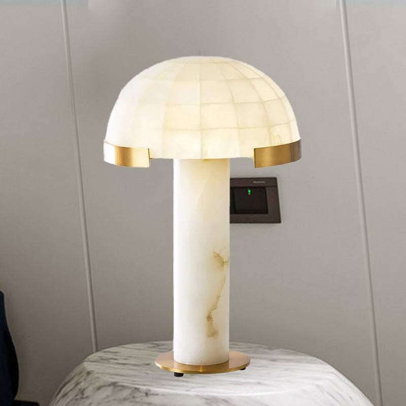 Marble Domed Task Lighting Modernism 1 Head Reading Book Light in White for Bedside White Clearhalo 'Lamps' 'Table Lamps' Lighting' 400980