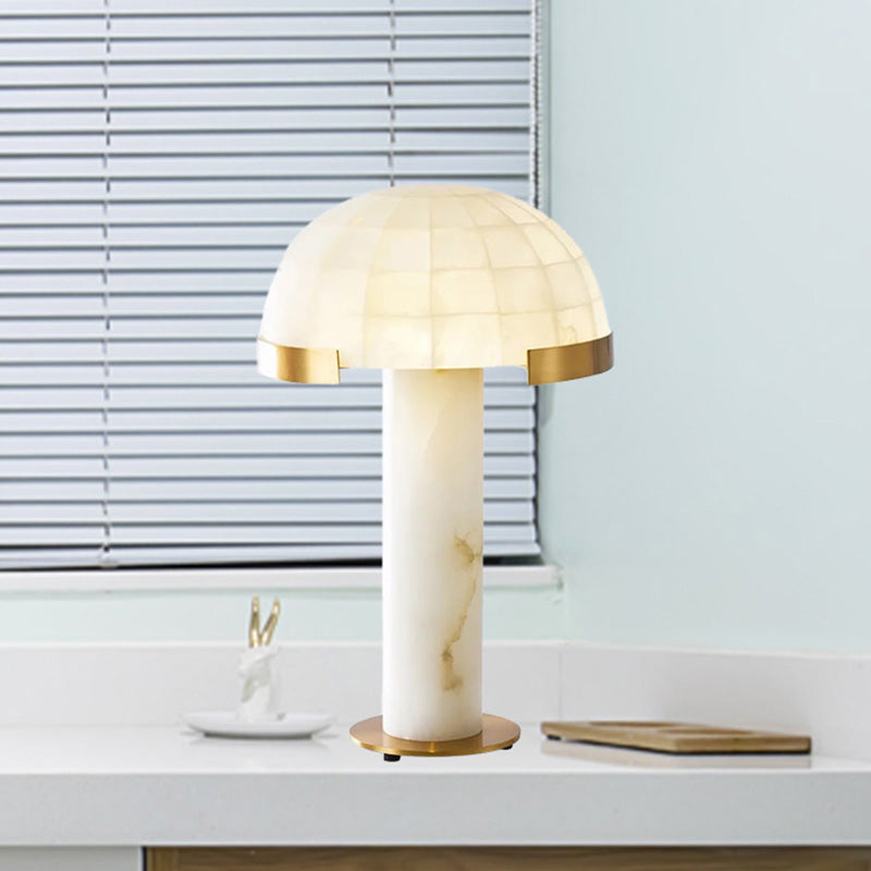 Marble Domed Task Lighting Modernism 1 Head Reading Book Light in White for Bedside Clearhalo 'Lamps' 'Table Lamps' Lighting' 400982