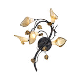 Blossom Living Room Sconce Light American Garden Metal 5 Heads Black Wall Lighting Fixture Clearhalo 'Wall Lamps & Sconces' 'Wall Lights' Lighting' 401588