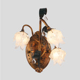 American Flower Wall Mount Lamp 3 Heads Metal Wall Sconce Light Fixture in Brass for Living Room Clearhalo 'Wall Lamps & Sconces' 'Wall Lights' Lighting' 401603