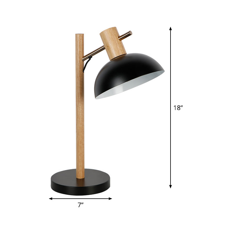 Modernism Hemisphere Task Lighting Metallic 1 Bulb Reading Lamp in Black for Study Clearhalo 'Lamps' 'Table Lamps' Lighting' 401925