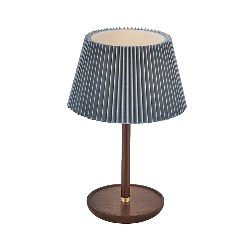 1 Bulb Living Room Table Lamp Modernism Blue/White Desk Light with Flared Fabric Shade Clearhalo 'Lamps' 'Table Lamps' Lighting' 402103