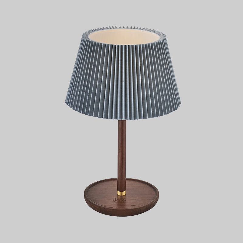 1 Bulb Living Room Table Lamp Modernism Blue/White Desk Light with Flared Fabric Shade Clearhalo 'Lamps' 'Table Lamps' Lighting' 402104