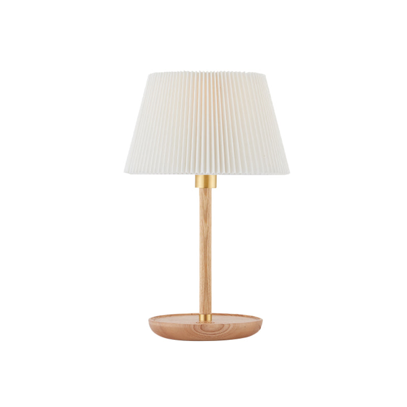 1 Bulb Living Room Table Lamp Modernism Blue/White Desk Light with Flared Fabric Shade Clearhalo 'Lamps' 'Table Lamps' Lighting' 402108