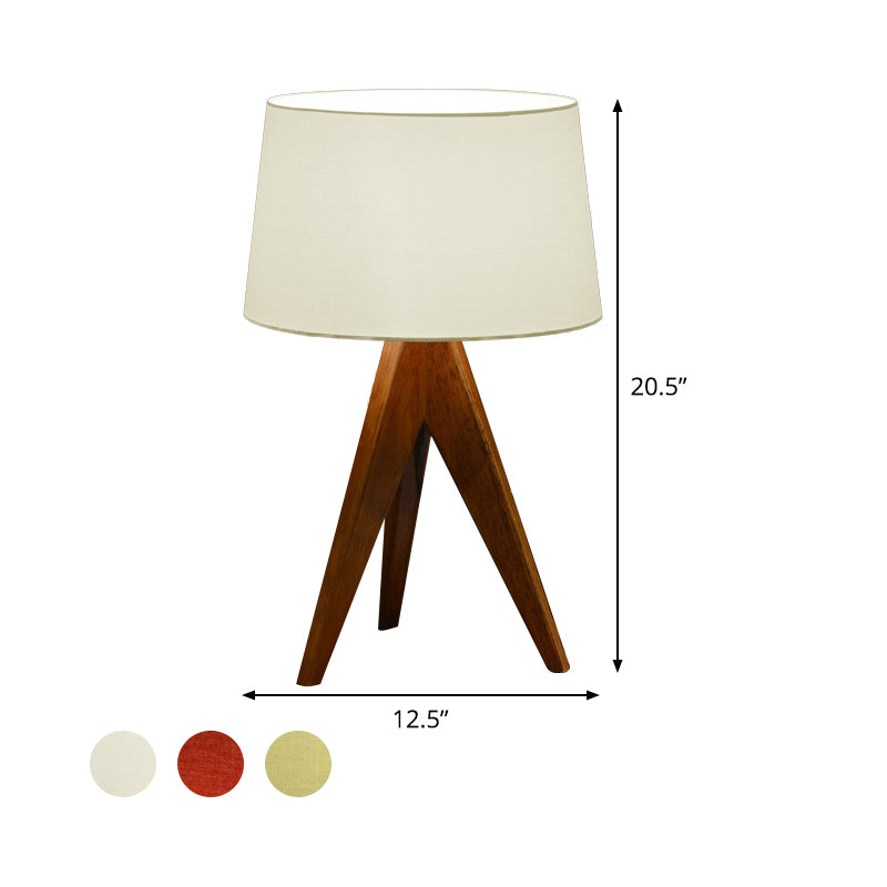 Modernist Flare Reading Light Fabric 1 Bulb Nightstand Lamp in White/Red/Blue for Living Room Clearhalo 'Lamps' 'Table Lamps' Lighting' 402253