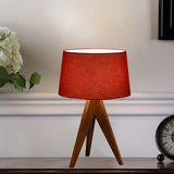 Modernist Flare Reading Light Fabric 1 Bulb Nightstand Lamp in White/Red/Blue for Living Room Clearhalo 'Lamps' 'Table Lamps' Lighting' 402255