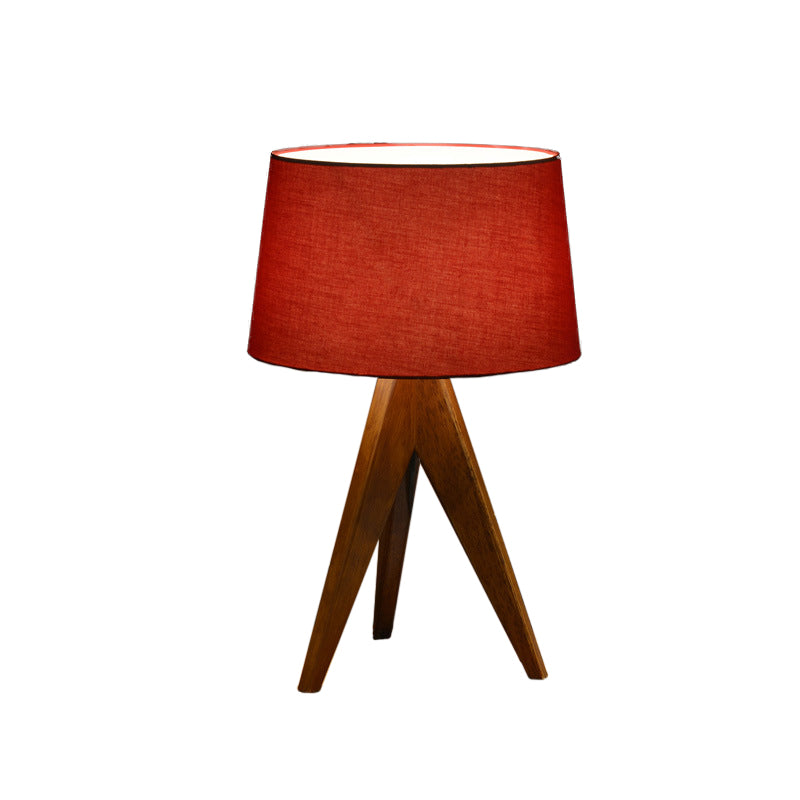 Modernist Flare Reading Light Fabric 1 Bulb Nightstand Lamp in White/Red/Blue for Living Room Clearhalo 'Lamps' 'Table Lamps' Lighting' 402256