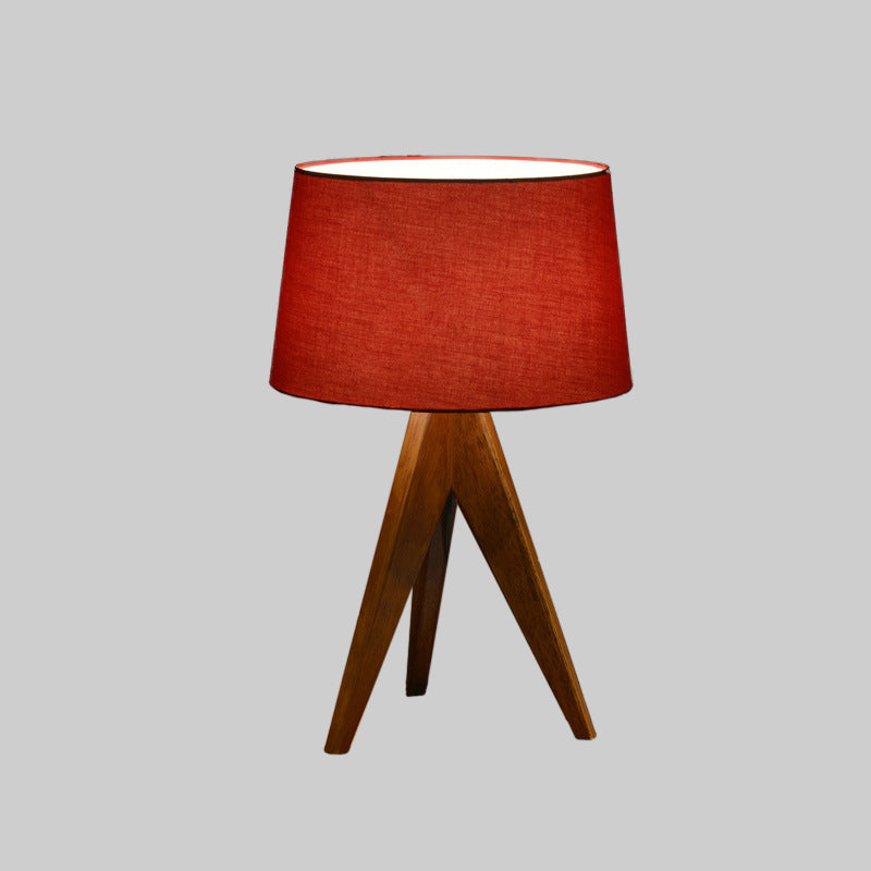 Modernist Flare Reading Light Fabric 1 Bulb Nightstand Lamp in White/Red/Blue for Living Room Clearhalo 'Lamps' 'Table Lamps' Lighting' 402257