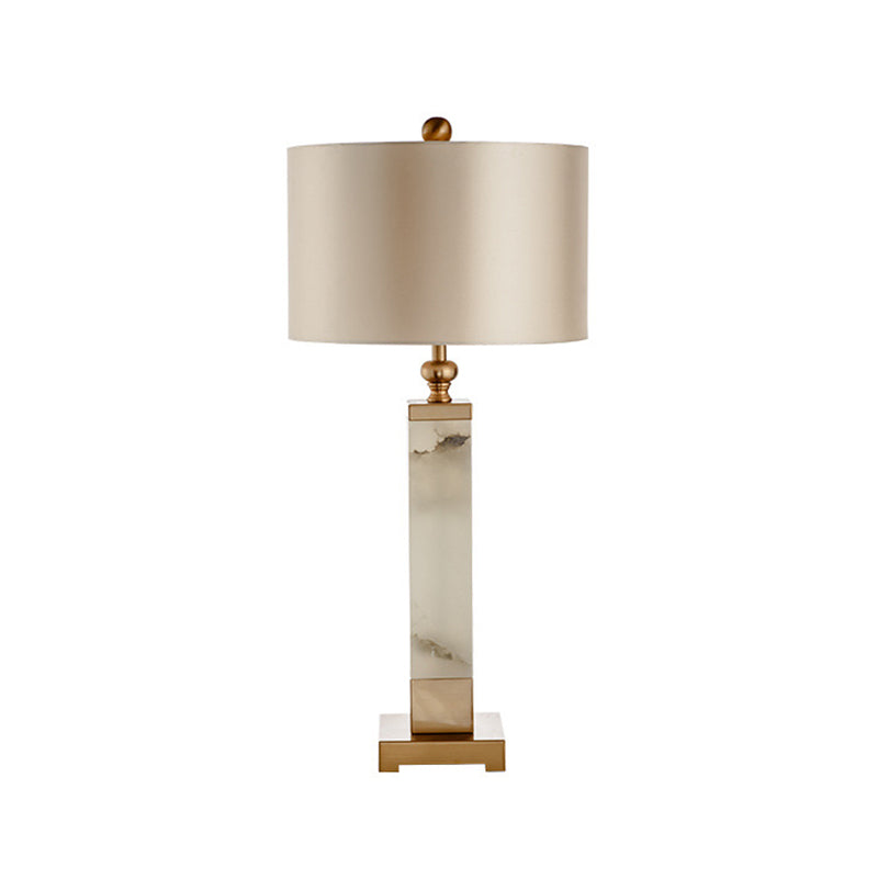 1 Head Living Room Desk Lamp Modern Gold Table Light with Cylindrical Fabric Shade Clearhalo 'Lamps' 'Table Lamps' Lighting' 402668