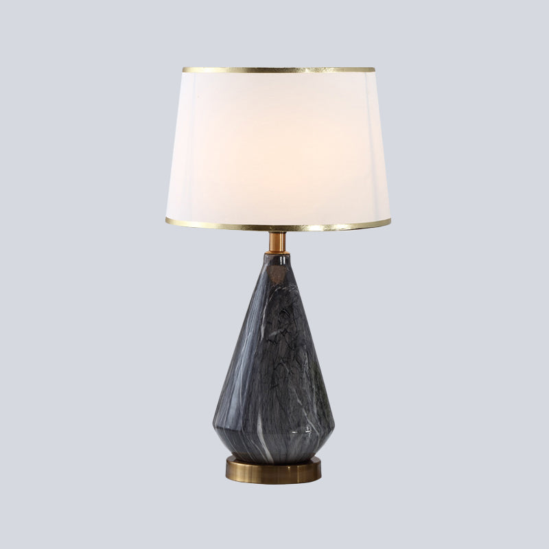 1 Head Study Task Lamp Modernist Black Reading Book Light with Flared Fabric Shade Clearhalo 'Lamps' 'Table Lamps' Lighting' 402704