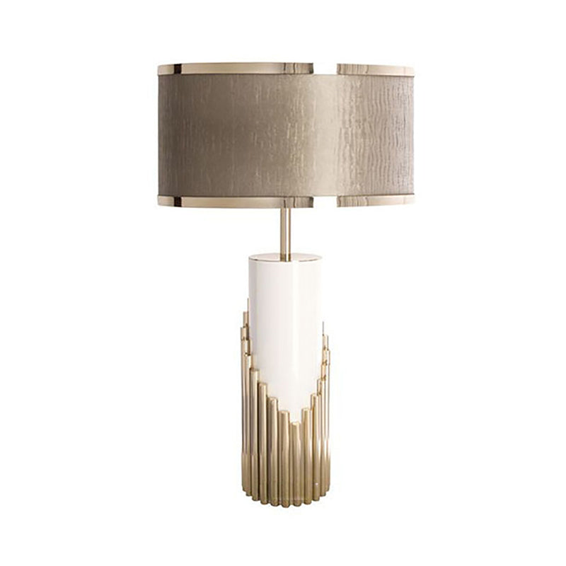 1 Head Living Room Desk Light Modern Gold Table Lamp with Cylindrical Fabric Shade Clearhalo 'Lamps' 'Table Lamps' Lighting' 403151