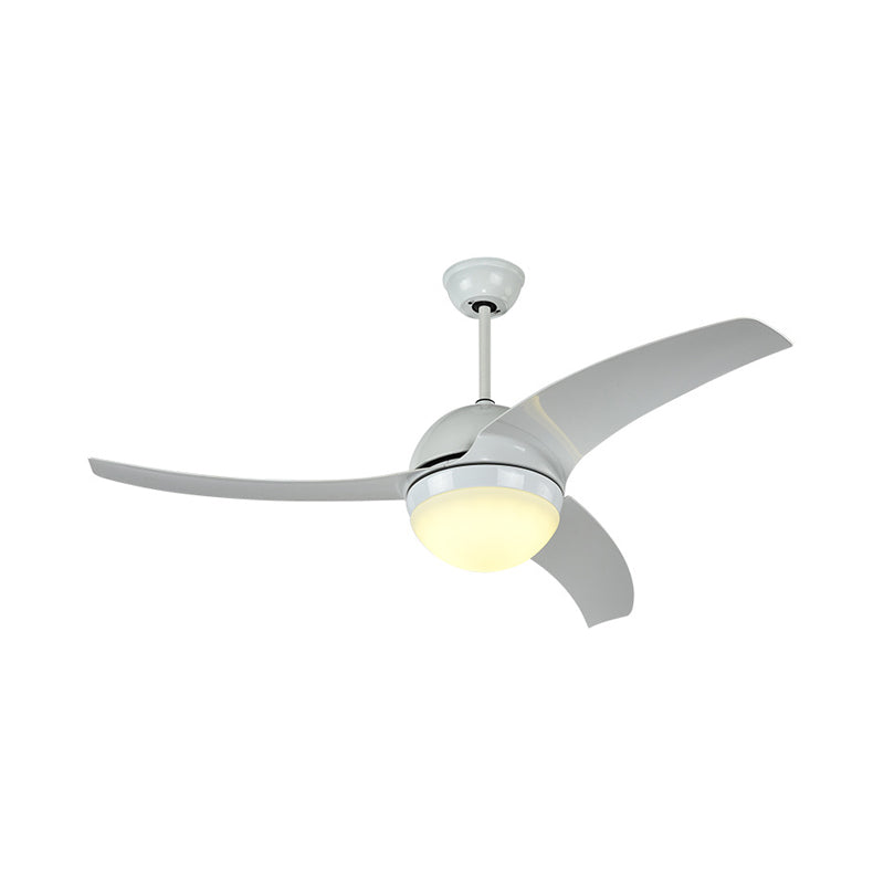 Round Kitchen Ceiling Fan Lighting Acrylic LED White Semi Flush Mount Light Fixture with 3 Blades, 52" W Clearhalo 'Ceiling Fans with Lights' 'Ceiling Fans' 'Modern Ceiling Fans' 'Modern' Lighting' 403493