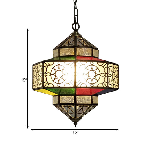 Lantern Restaurant Hanging Chandelier Arab Metal 3 Heads Brass Suspended Pendant Light Clearhalo 'Ceiling Lights' 'Chandeliers' Lighting' options 403973