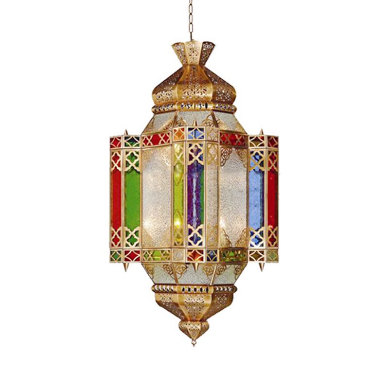 Metallic Castle Suspension Light Art Deco 4-Head Corridor Chandelier Hanging Lamp in Brass Clearhalo 'Ceiling Lights' 'Chandeliers' Lighting' options 403981