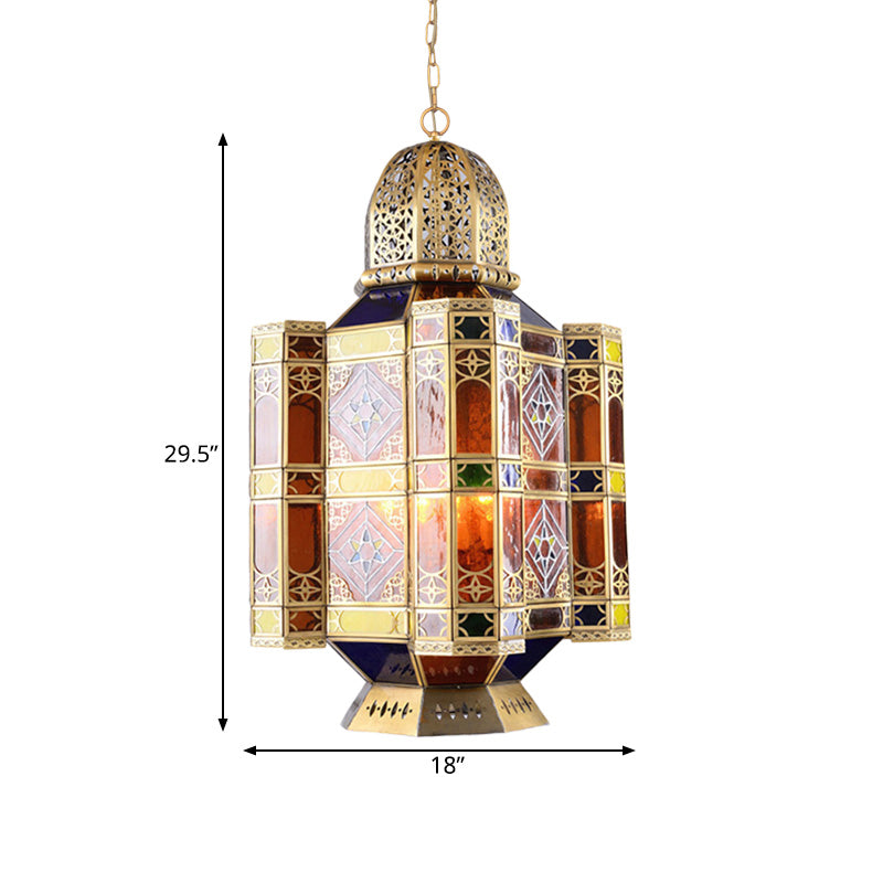 Brass 3-Bulb Pendant Light Fixture Arab Style Metal Castle Chandelier Lamp for Restaurant Clearhalo 'Ceiling Lights' 'Chandeliers' Lighting' options 403988