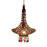 Teardrop Metal Hanging Pendant Bohemian 1 Head Kitchen Suspension Lamp in Copper Clearhalo 'Ceiling Lights' 'Pendant Lights' 'Pendants' Lighting' 404090