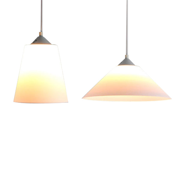 Modernism Conic Pendant Light 1 Light Frosted Glass Hanging Ceiling Light with Adjustable Cord in White Clearhalo 'Ceiling Lights' 'Modern Pendants' 'Modern' 'Pendant Lights' 'Pendants' Lighting' 40446