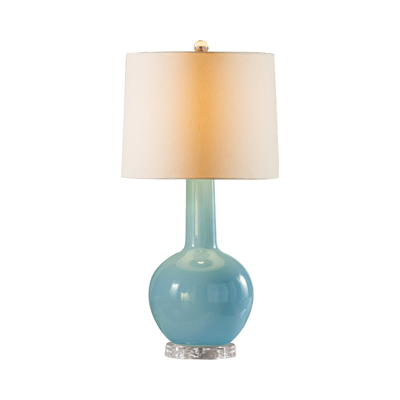 Contemporary Urn-Shaped Nightstand Lamp Ceramic 1 Bulb Reading Book Light in Blue Clearhalo 'Lamps' 'Table Lamps' Lighting' 404550