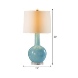 Contemporary Urn-Shaped Nightstand Lamp Ceramic 1 Bulb Reading Book Light in Blue Clearhalo 'Lamps' 'Table Lamps' Lighting' 404551