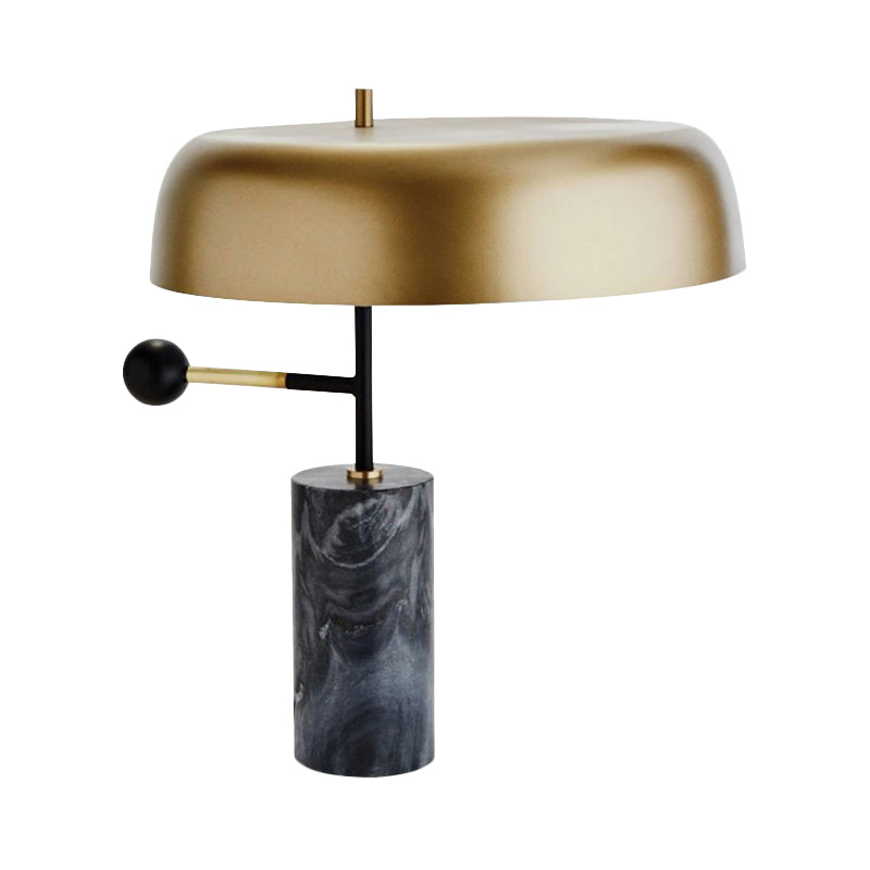 Drum Shade Task Lighting Modernism Metal 1 Head Gold Night Table Lamp for Bedside Clearhalo 'Lamps' 'Table Lamps' Lighting' 404722