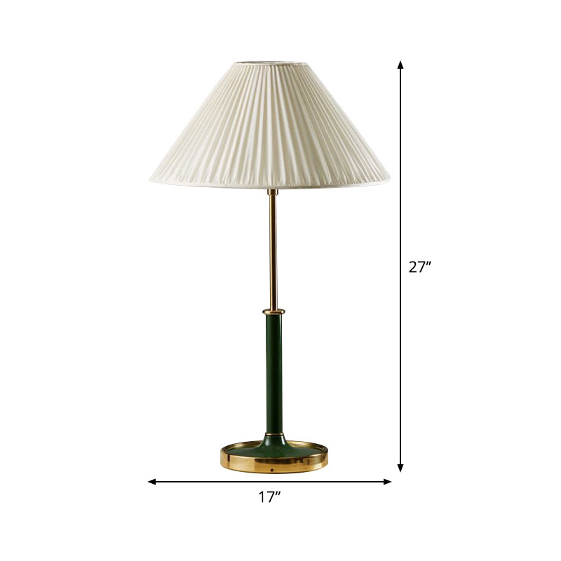 Metal Empire Shade Table Lighting Modern 1 Light White Fabric Night Lamp for Living Room Clearhalo 'Lamps' 'Table Lamps' Lighting' 404773