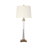 1 Head Living Room Desk Lamp Modernism Gold Table Light with Barrel Fabric Shade Clearhalo 'Lamps' 'Table Lamps' Lighting' 404854
