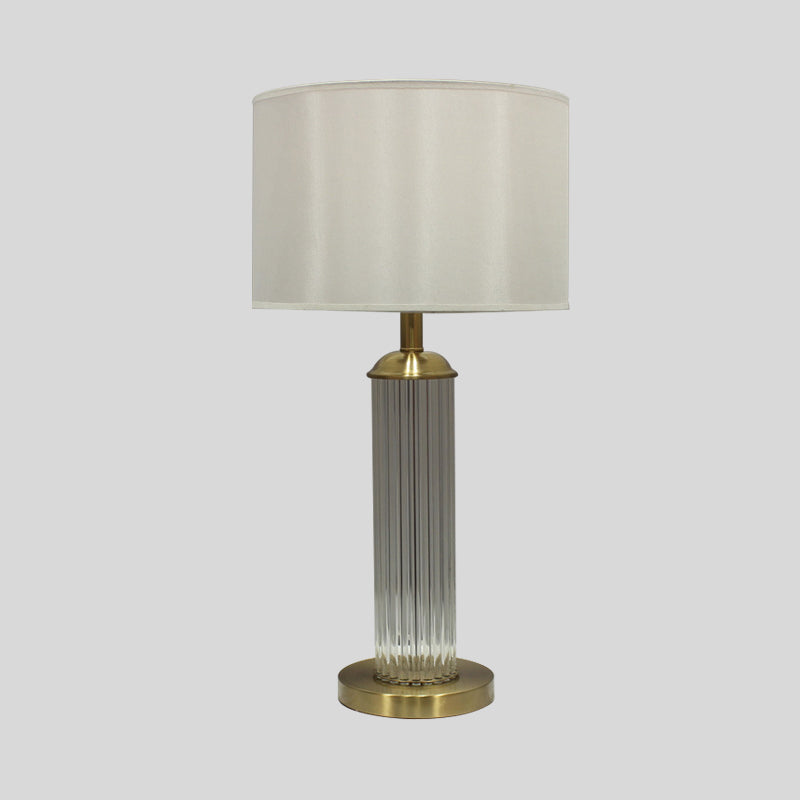 Contemporary Column Task Lighting Hand-Cut Crystal 1 Bulb Small Desk Lamp in Gold Clearhalo 'Lamps' 'Table Lamps' Lighting' 404895