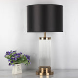 1 Head Cylindrical Nightstand Lamp Modern Hand-Cut Crystal Reading Book Light in Gold Clearhalo 'Lamps' 'Table Lamps' Lighting' 404898