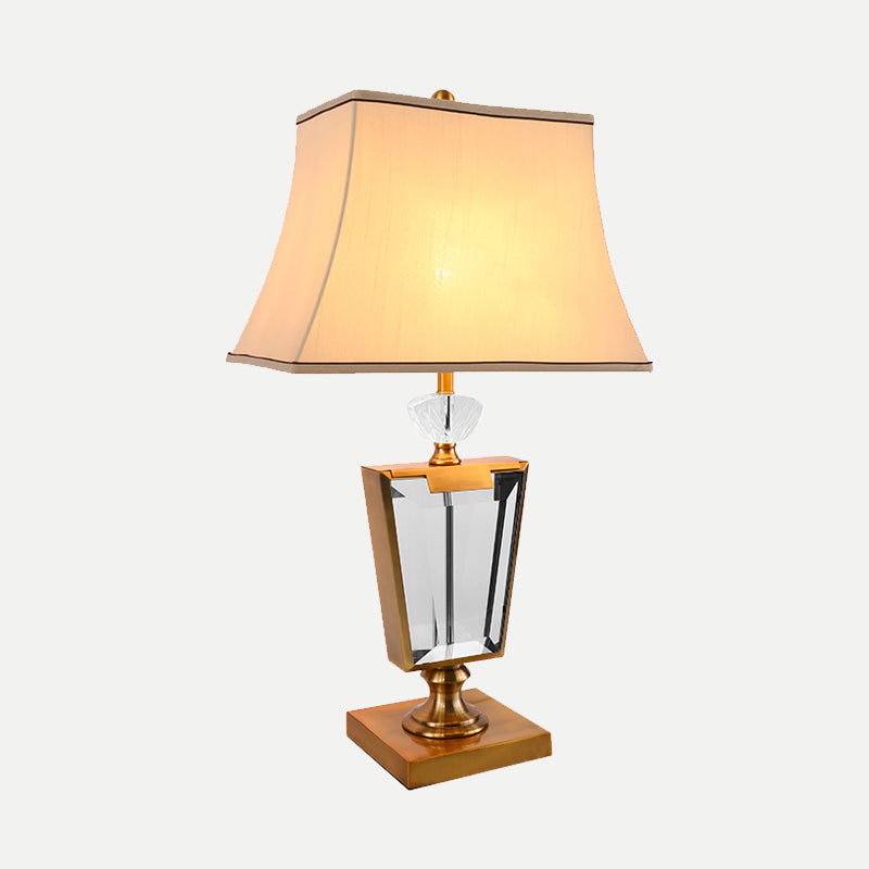 1 Head Dining Room Table Light Modernist Gold Small Desk Lamp with Bell Fabric Shade Clearhalo 'Lamps' 'Table Lamps' Lighting' 404950