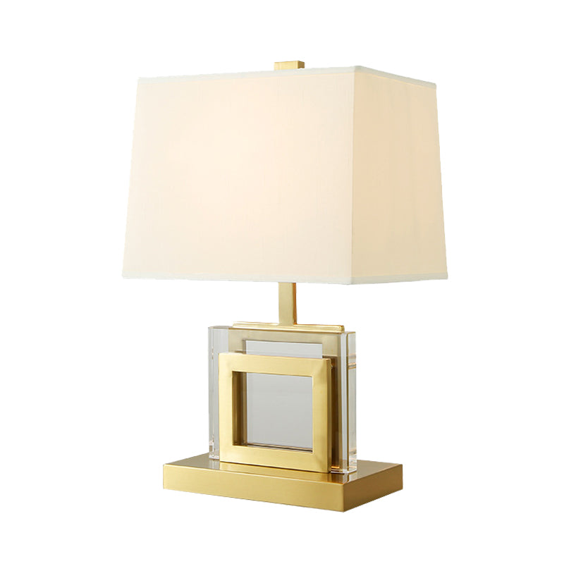 Fabric Pagoda Desk Light Modernism 1 Bulb Night Table Lamp in Gold for Living Room Clearhalo 'Lamps' 'Table Lamps' Lighting' 404954