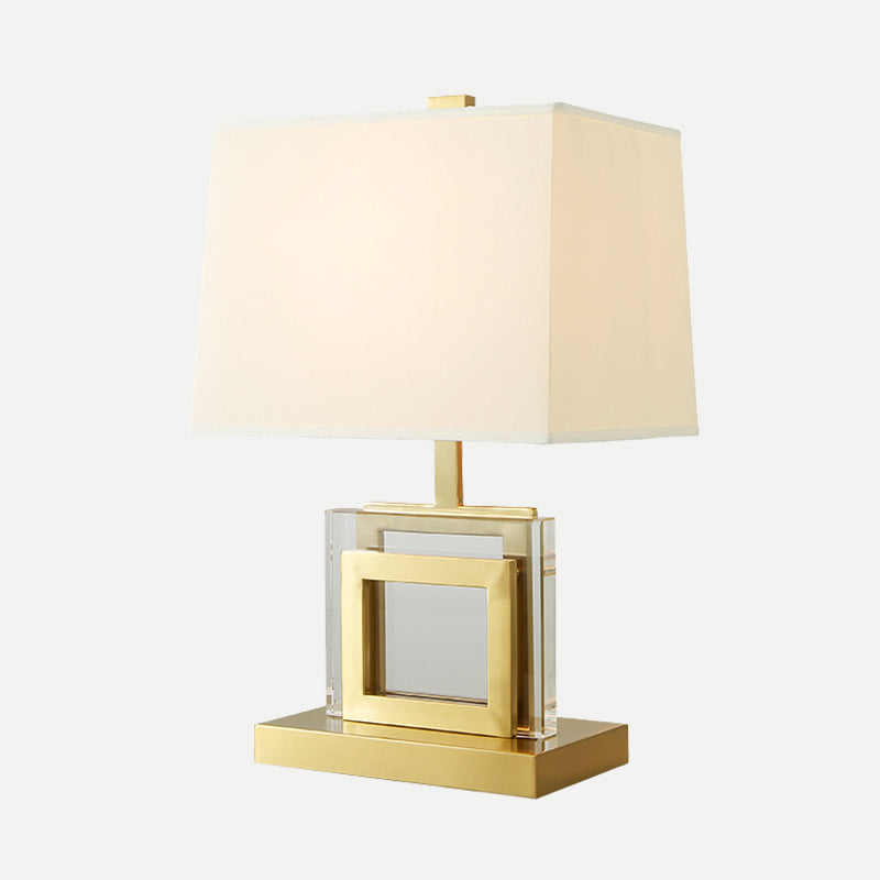 Fabric Pagoda Desk Light Modernism 1 Bulb Night Table Lamp in Gold for Living Room Clearhalo 'Lamps' 'Table Lamps' Lighting' 404955