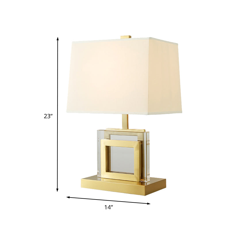 Fabric Pagoda Desk Light Modernism 1 Bulb Night Table Lamp in Gold for Living Room Clearhalo 'Lamps' 'Table Lamps' Lighting' 404956