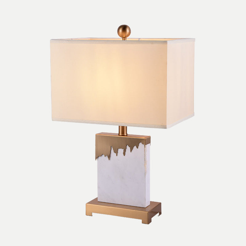 Contemporary 1 Bulb Table Light Gold Rectangle Small Desk Lamp with Fabric Shade Clearhalo 'Lamps' 'Table Lamps' Lighting' 404986