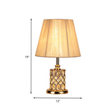 Contemporary Cylinder Reading Light Faceted Crystal 1 Bulb Night Table Lamp in Gold Clearhalo 'Lamps' 'Table Lamps' Lighting' 405012