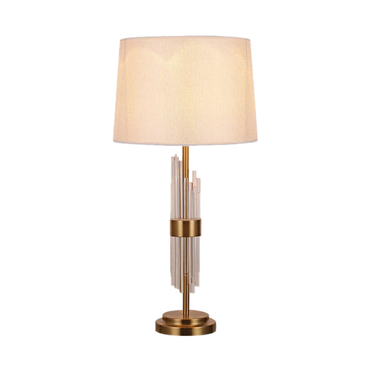 Gold Flare Task Lighting Modernism 1 Head Fabric Reading Book Light for Living Room Clearhalo 'Lamps' 'Table Lamps' Lighting' 405140