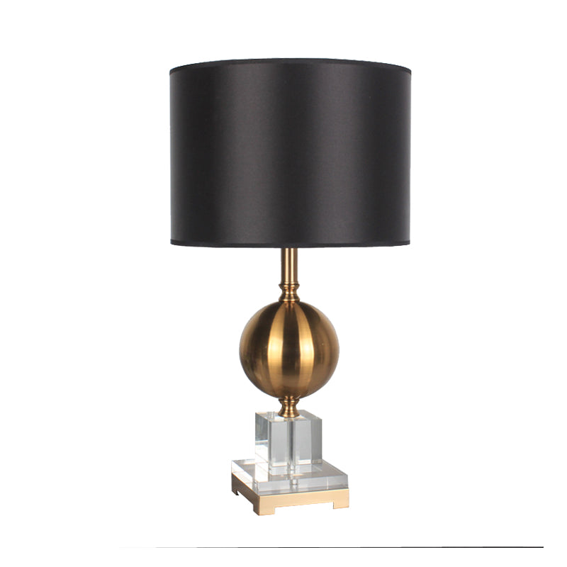 1 Head Cylinder Table Light Modernism Fabric Reading Lamp in Gold for Dining Room Clearhalo 'Lamps' 'Table Lamps' Lighting' 405215