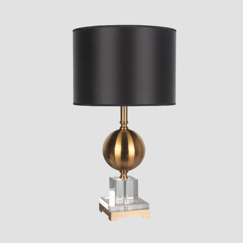 1 Head Cylinder Table Light Modernism Fabric Reading Lamp in Gold for Dining Room Clearhalo 'Lamps' 'Table Lamps' Lighting' 405216